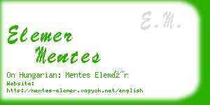 elemer mentes business card